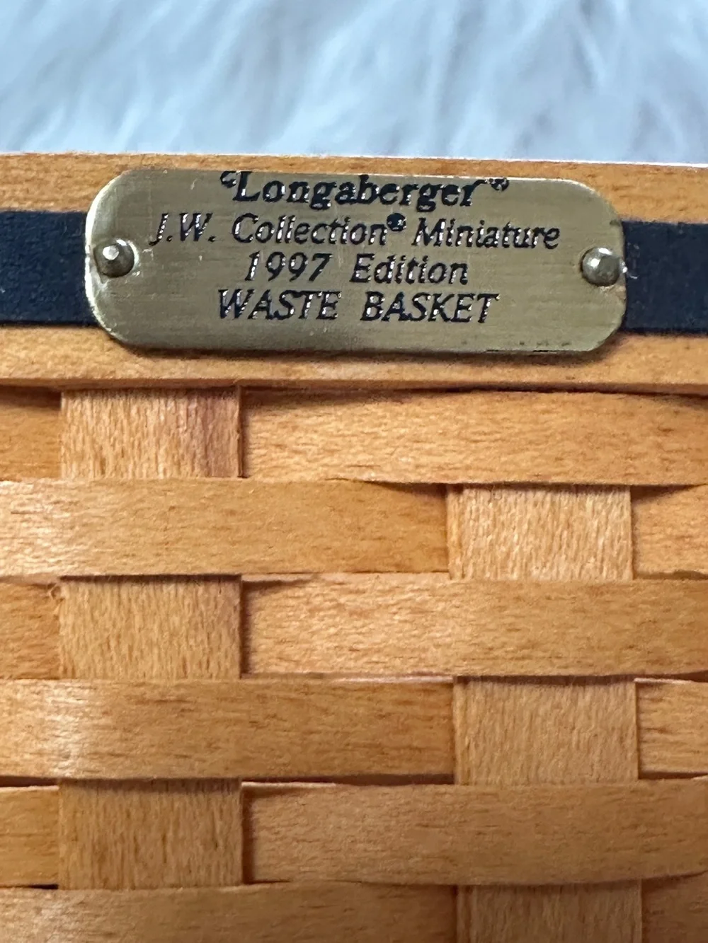 *6 signatures* Longaberger JW Collection Miniature 1997 Waste Basket new in box